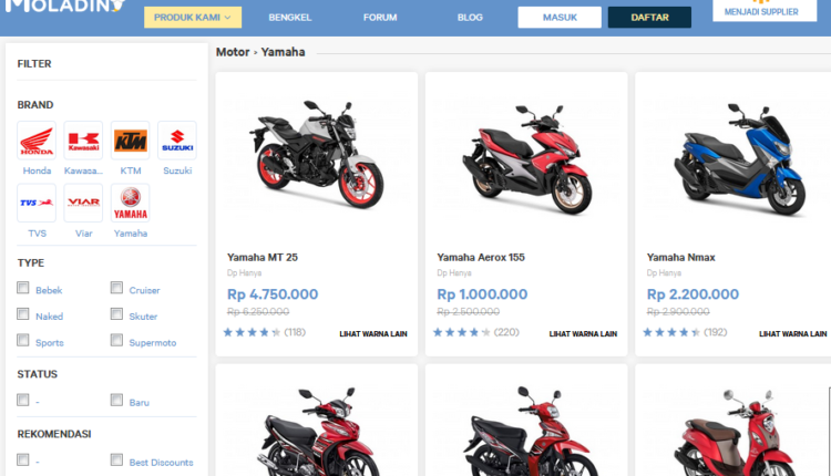 jual motor Yamaha di Moladin